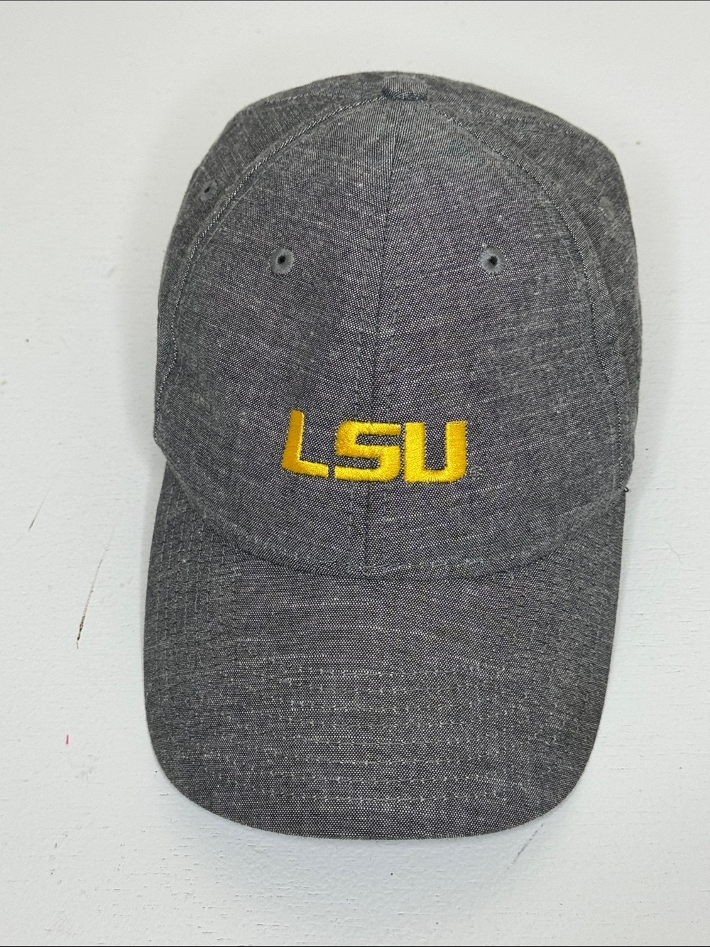 Nike Gray Peachbowl Embroidered LSU Slide Buckle Adjustable Cap OS